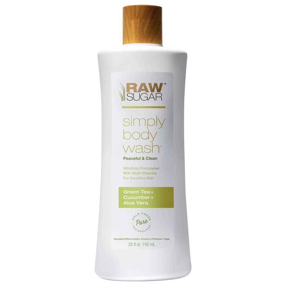 Raw Sugar Sensitive Skin Green Tea + Cucumber + Aloe Vera Simply Body Wash