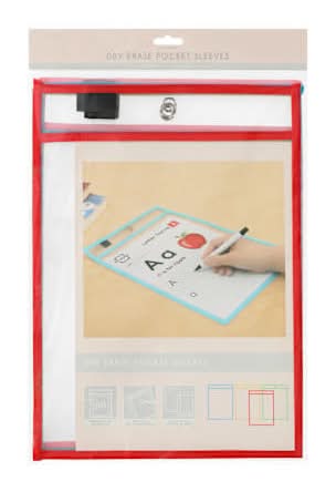 Dry Erase Pocket Sleeves 4-Pack Multi