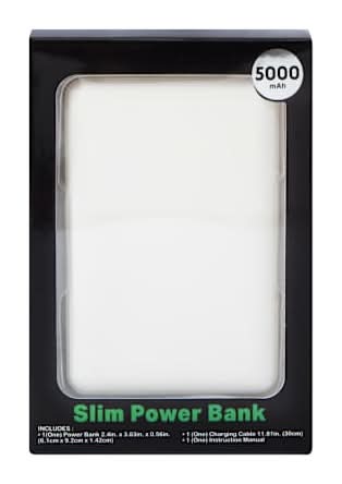 Slim Power Bank 5000mAh Cream