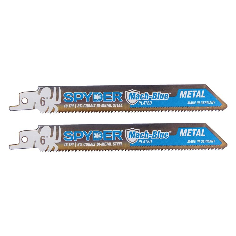 Spyder Mach-Blue Bi-metal 6-in 18 Tpi Metal Cutting Reciprocating Saw Blade (2-Pack) | 200320