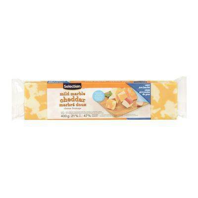 Selection fromage cheddar marbré doux (400 g) - light mild marble cheddar cheese (400 g)