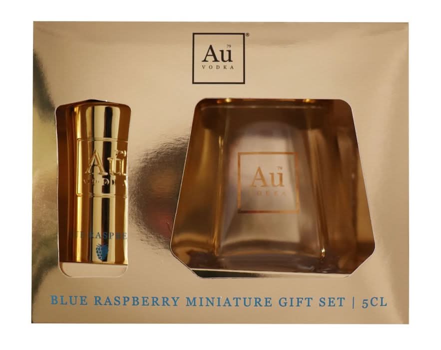 AU Vodka Blue Raspberry And Glass Gift Pack 5cl (409710)