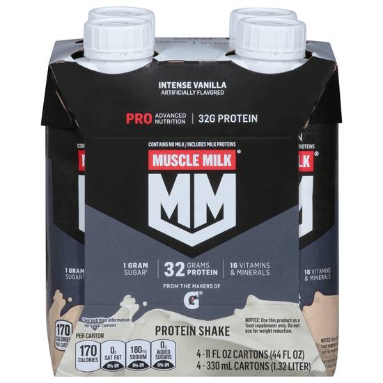 Muscle Milk Pro Intense Vanilla Protein Shake (4 ct, 11 fl oz)
