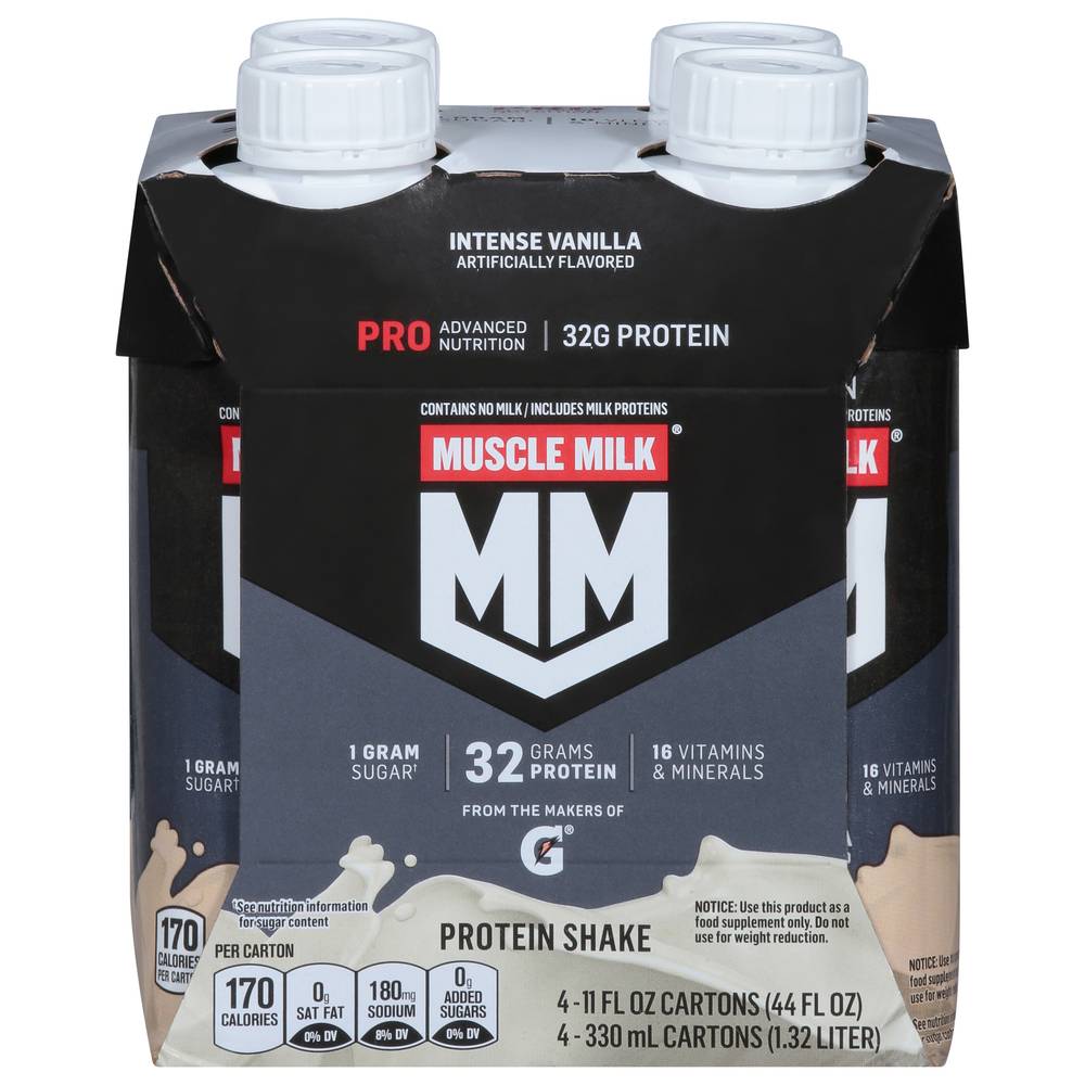 Muscle Milk Pro Protein Shake, Vanilla (4 x 11 fl oz)