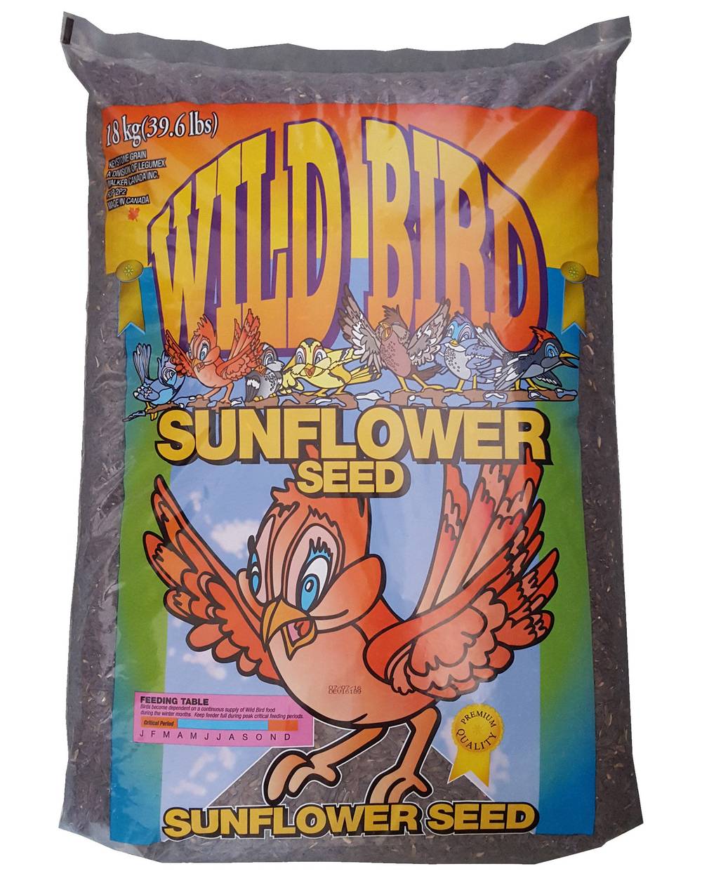 Oiseaux Sauvage Tournesol Noir, 18 Kg / Wild Bird Black Oil Sunflower Seed, 18 Kg