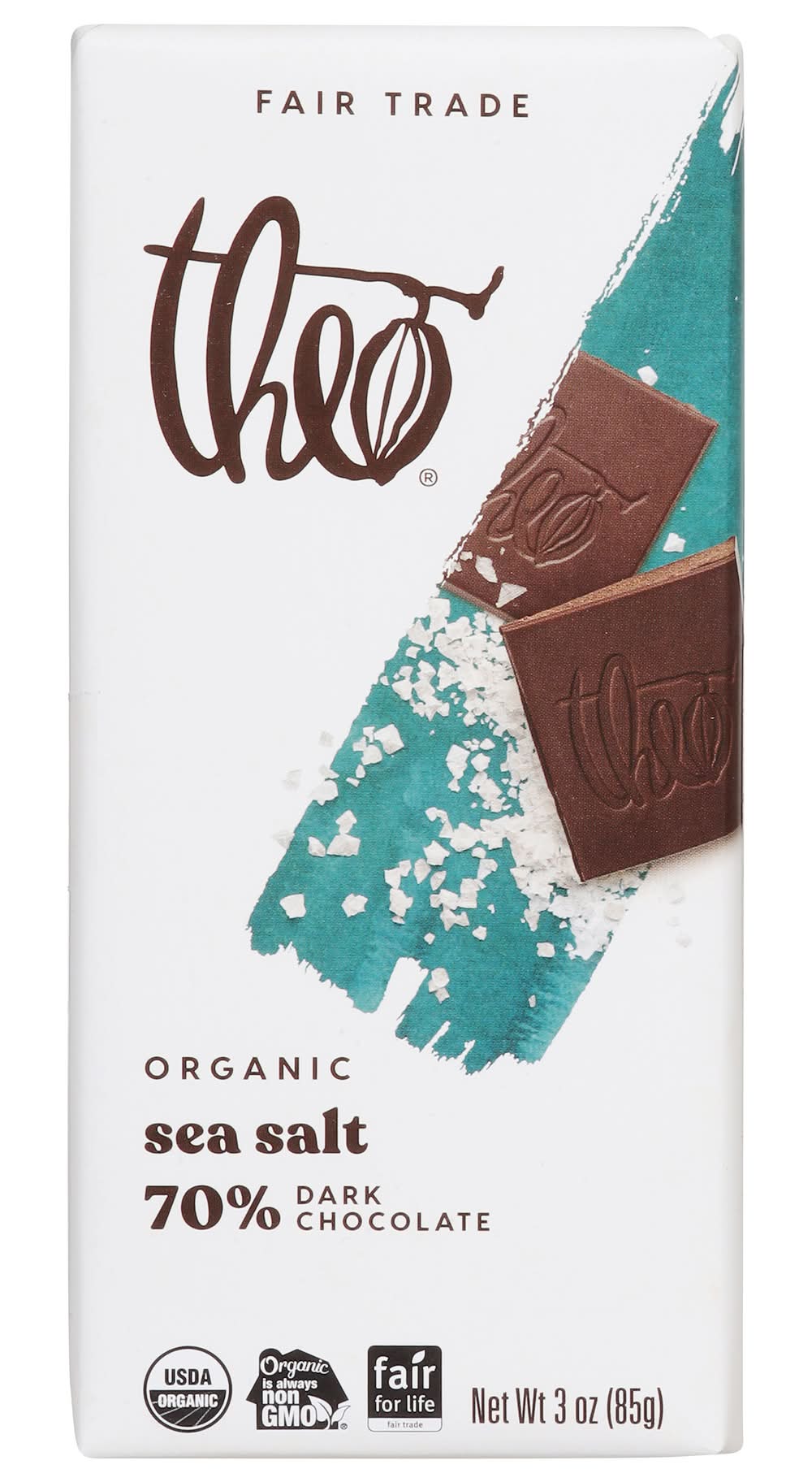 Theo Organic 70% Dark Chocolate, Sea Salt (3 oz)