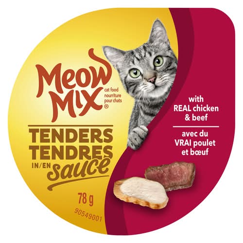 Meow Mix Tenders in Sauce Wet Cat Food, Chicken & Beef (78 g)