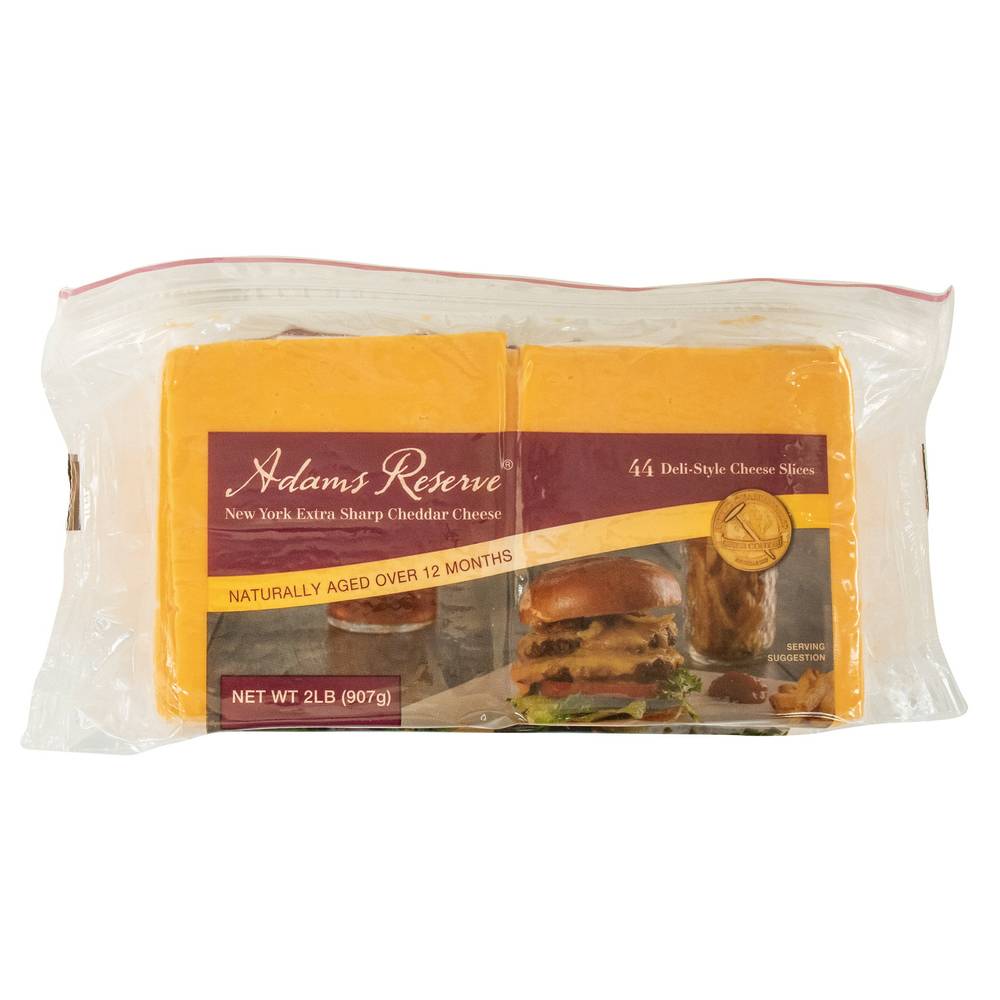 Adams Reserve Extra Sharp Deli Style Cheddar Cheese Slices (2 lbs, 44 ct)