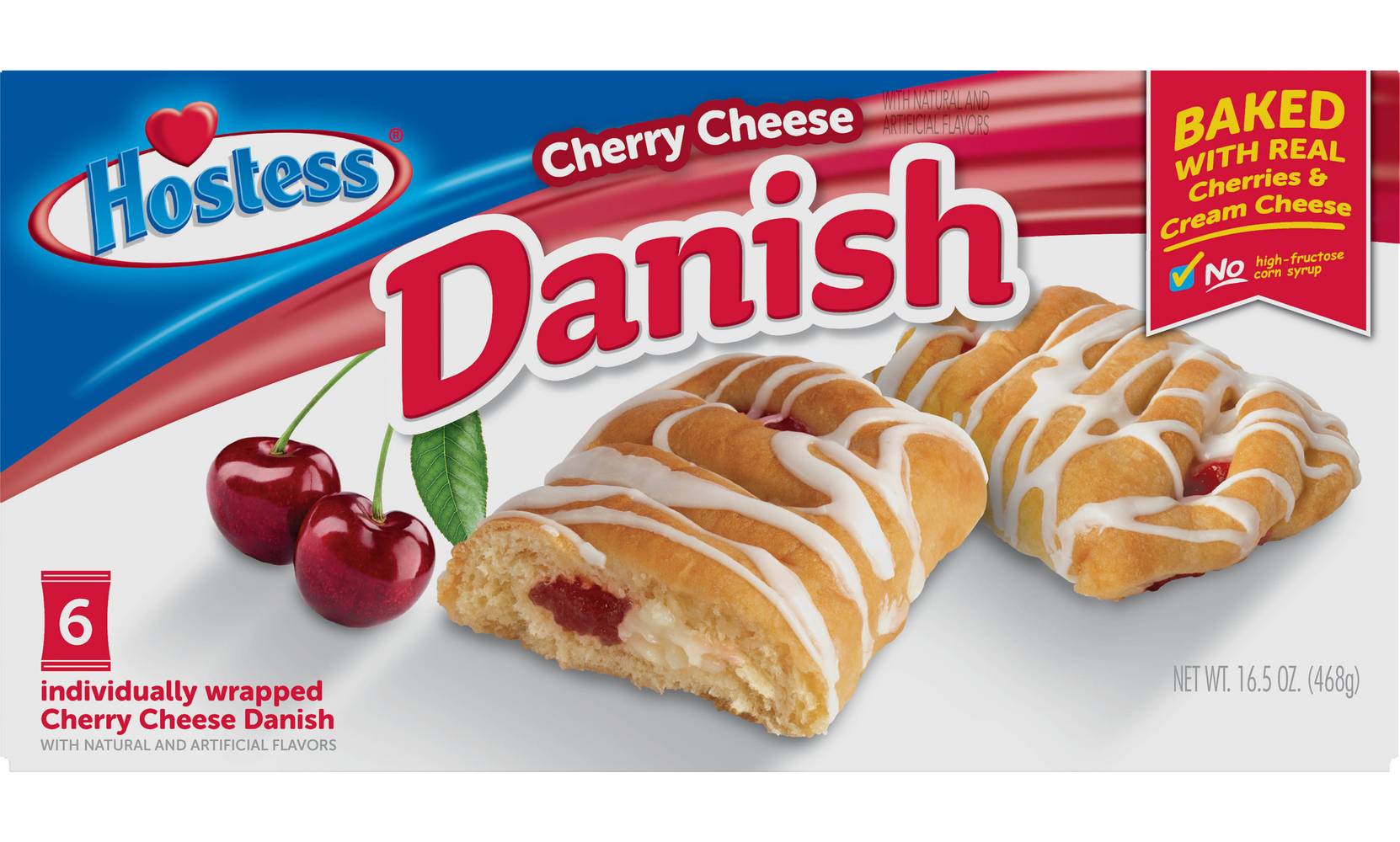 Hostess Cherry Cheese Round Danish (17 oz, 6 ct)