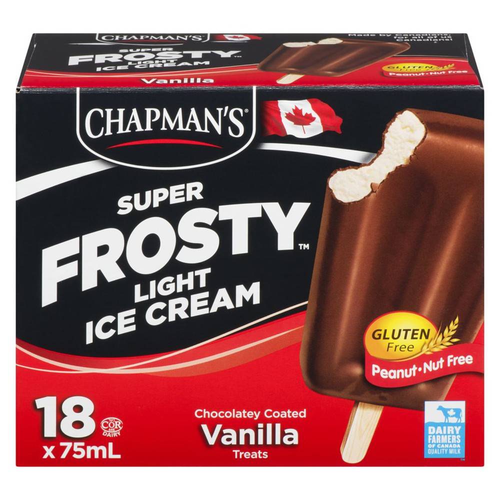 Chapman's Super Frosty Light Ice Cream Bars, Vanilla (18 x 75 ml)
