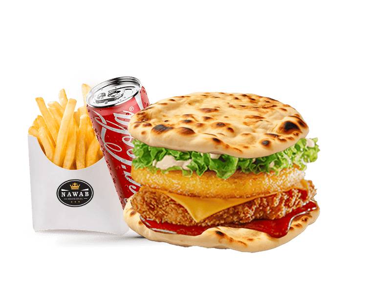 Menu naan burger veggie