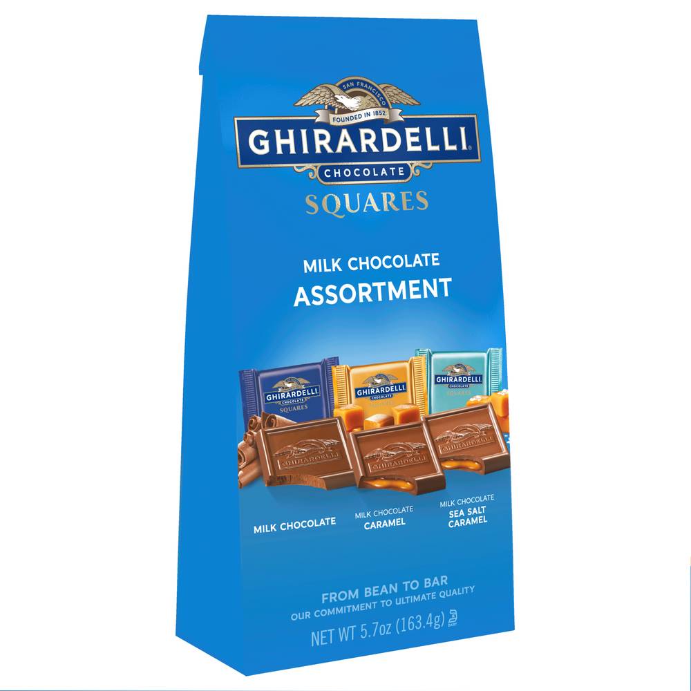 Ghirardelli Assorted Milk Chocolate Squares, Chocolate Assortment, Caramel-Sea Salt (5.7 oz)