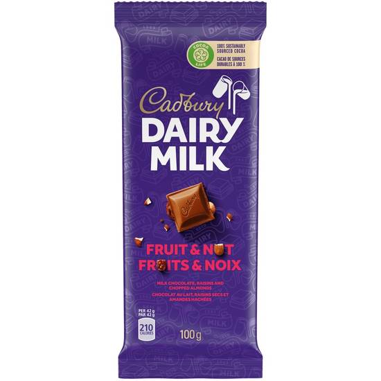 Cadbury Dairy Milk Fruit and Nut Chocolate Bar (100 g)