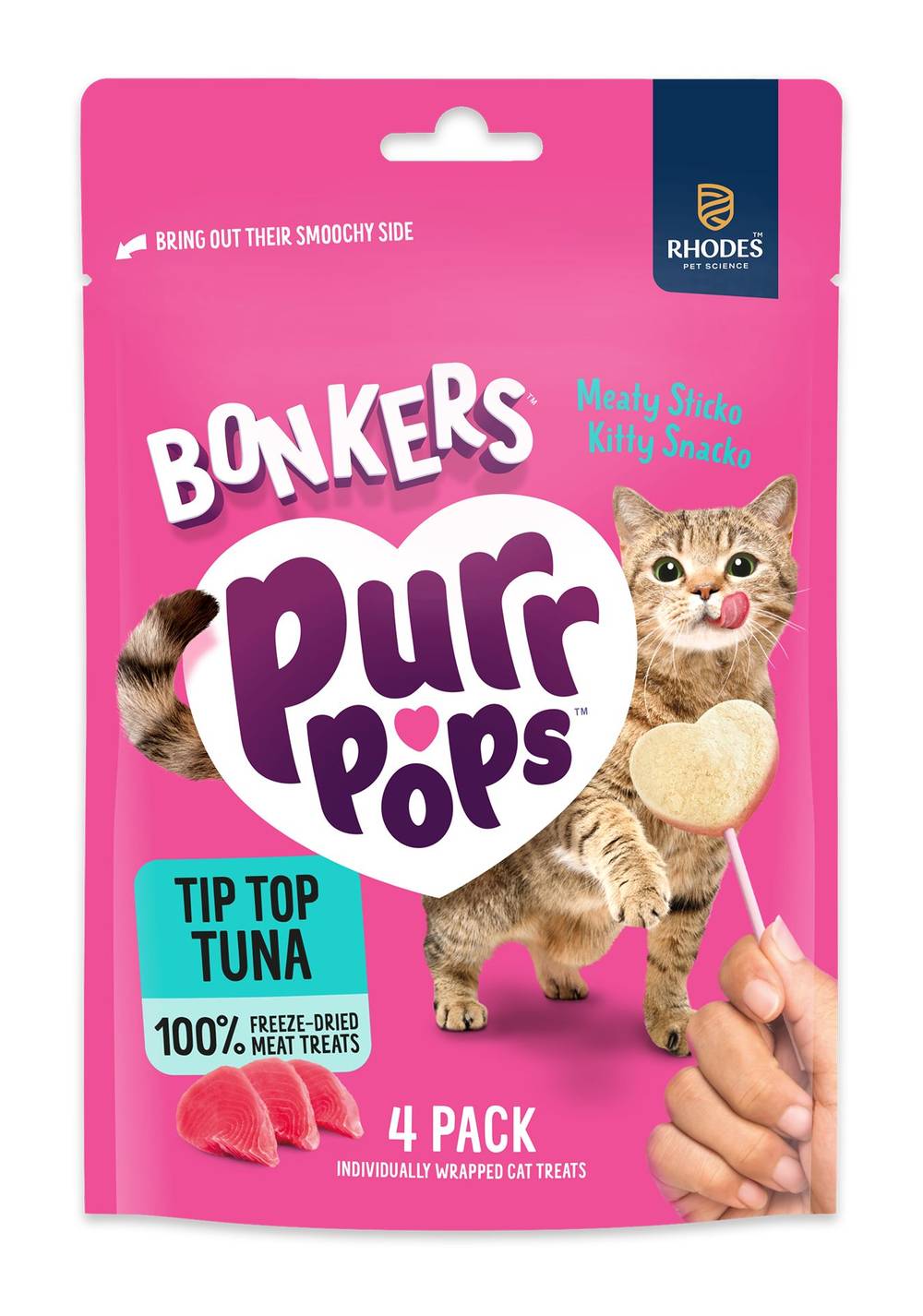 Bonkers Purrpops Tip Top Lollipop Cat Treats (4 ct)