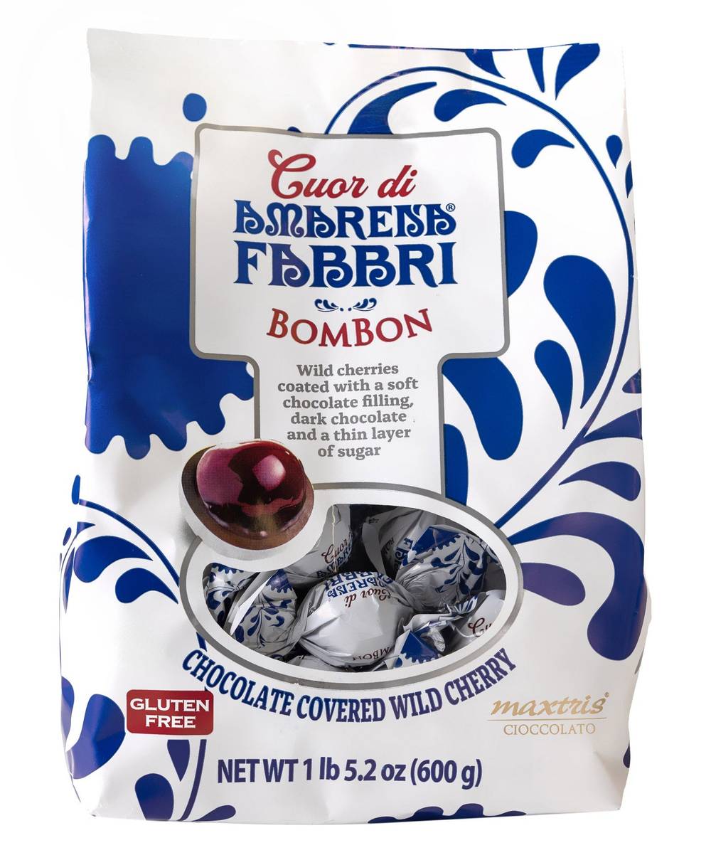Cuor di Amarena Fabbri Chocolate Covered Wild Cherry Bombon (1 lbs)