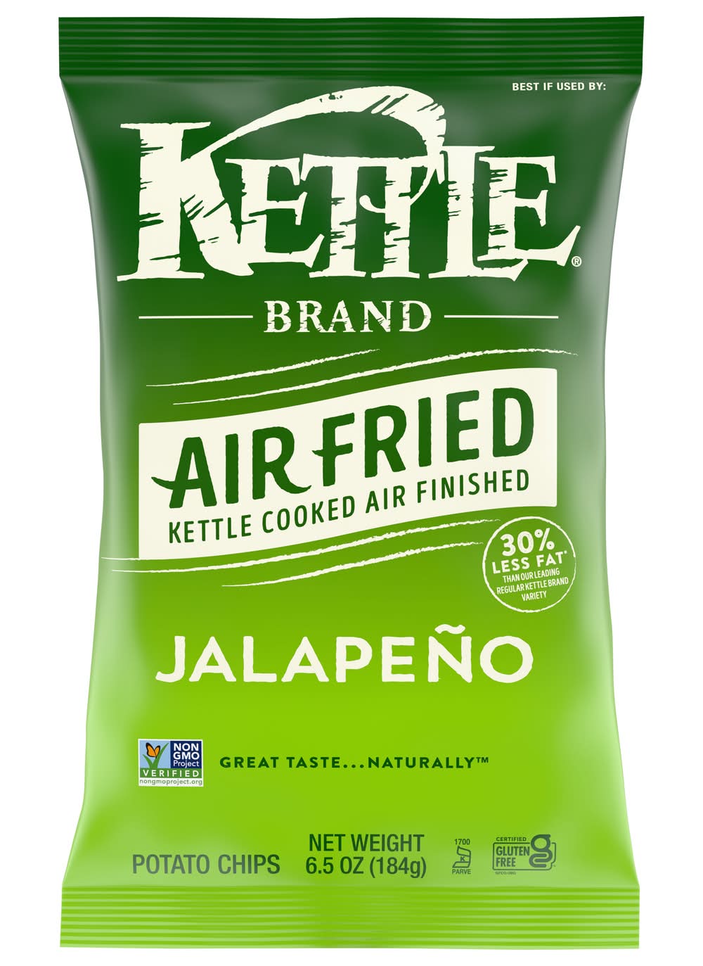 Kettle Brand Air Fried Kettle Cooked Potato Chips, Jalapeno (6.5 oz)