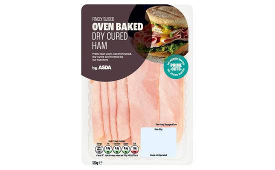 ASDA Finely Sliced Oven Baked Dry Cured Ham 120g