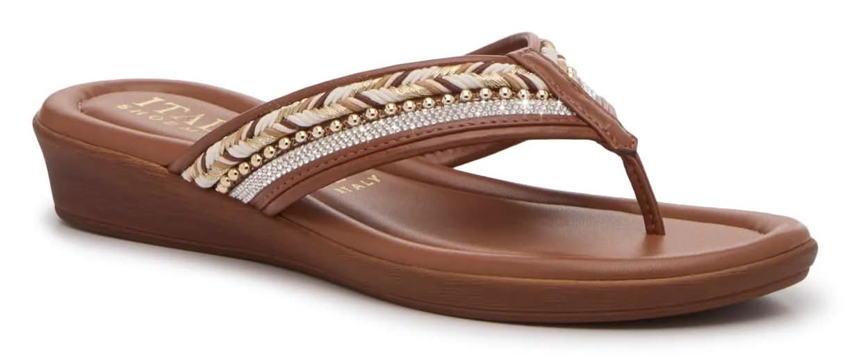 Italian Shoemakers Malika Sandal (Cognac Medium - 8.5)