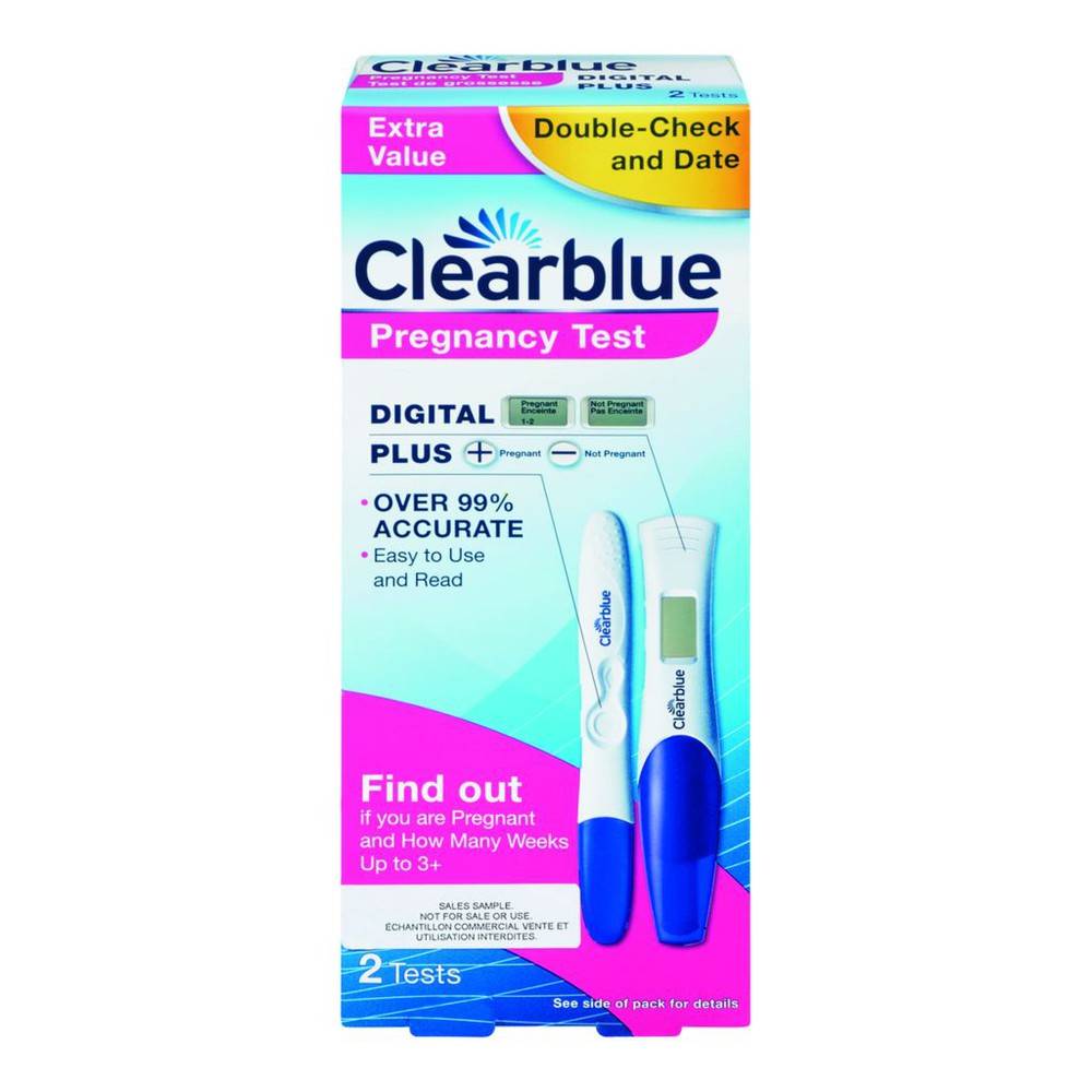 Clearblue test de grossesse emballage duo - plus digital + visual pregnancy test (2 ea)