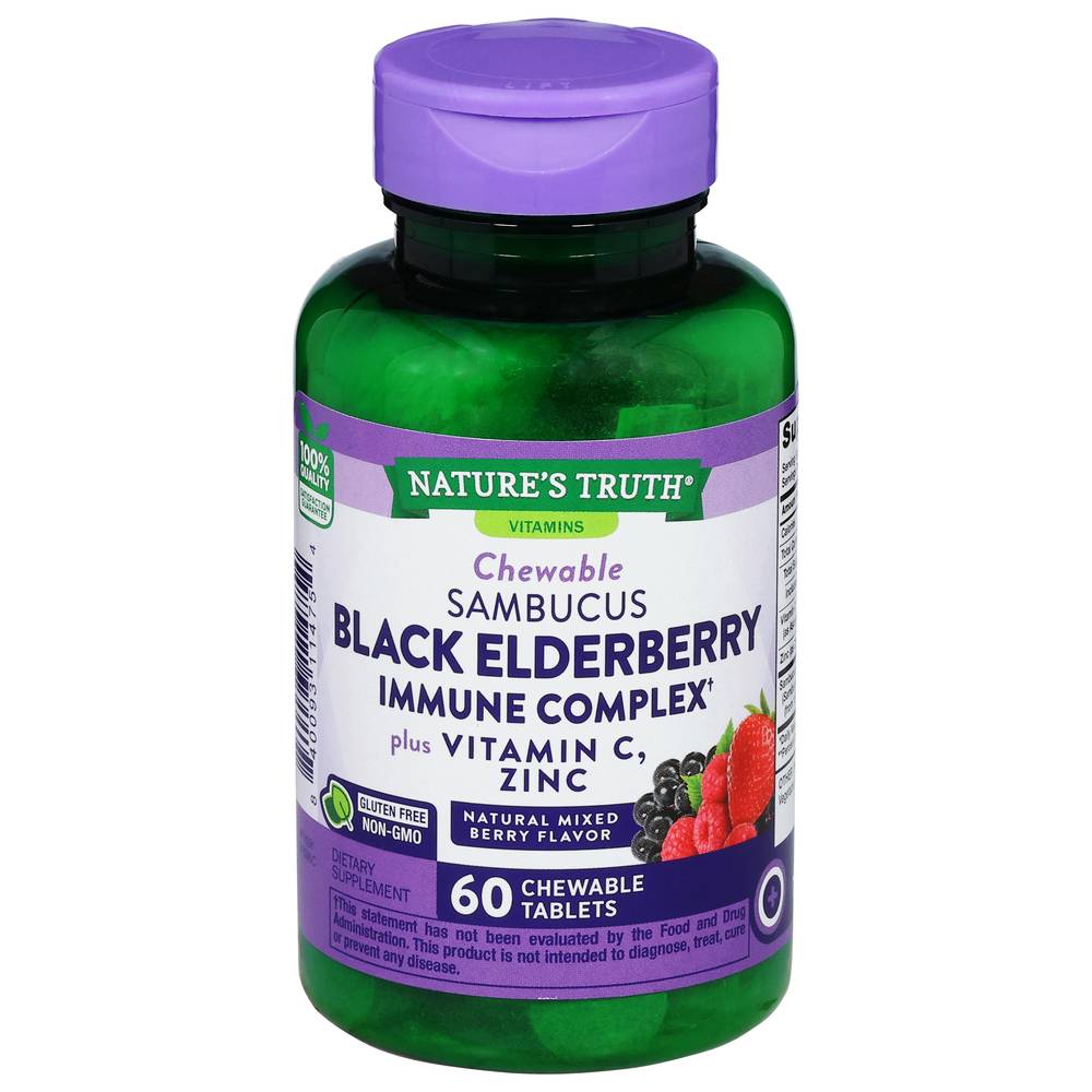 Nature's Truth Black Elderberry Immune Complex Vitamin C & Zinc Chewable (6.4 oz)