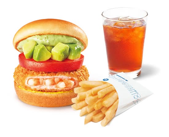 アボカド海老カツバーガー 〜国産バジルマヨ〜ドリンクセット