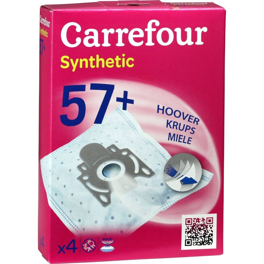 Carrefour Synthetic - Sacs aspirateurs miel hoover krups 38/57+ ( pièces)