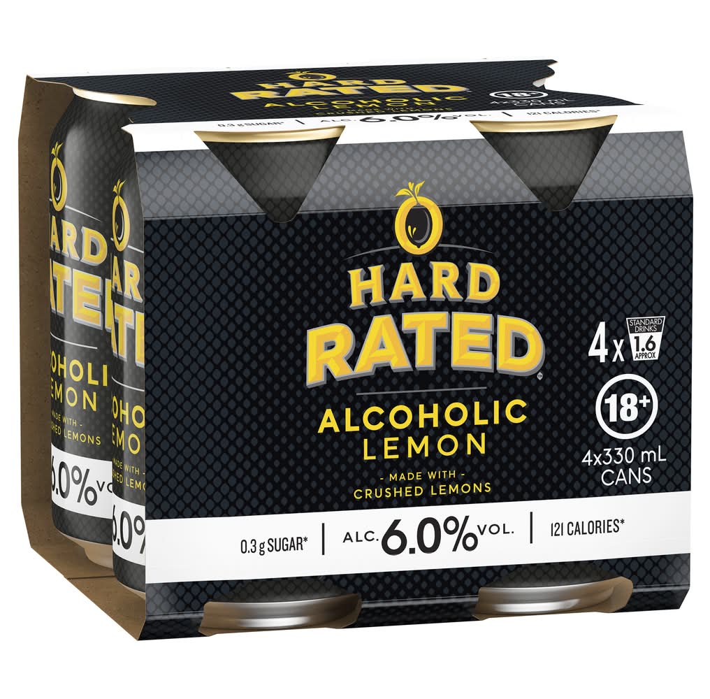 Hard Rated Lemon 6% Can 330mL x Pack 4