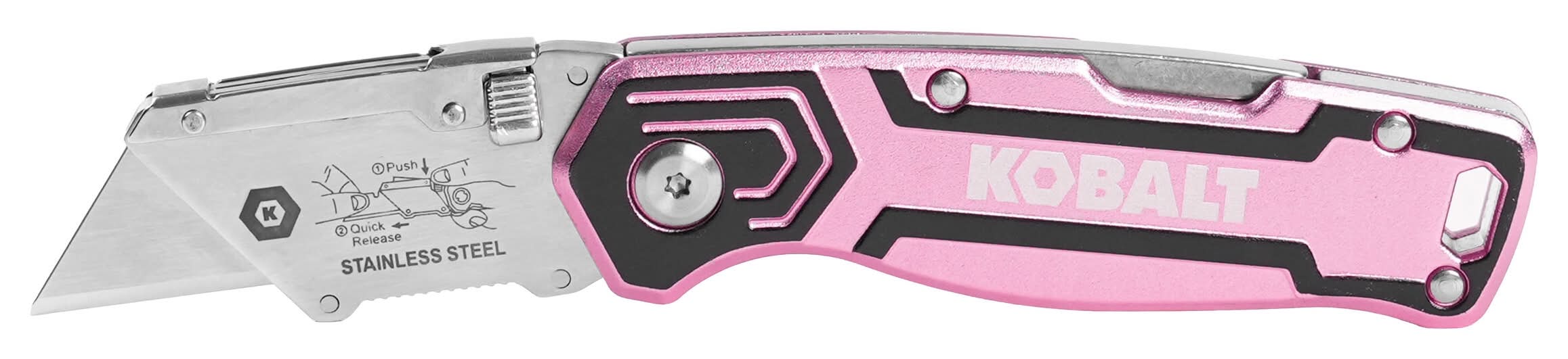Kobalt Pink Lockback Utility Knife 3/4-in 1 -Blade Utility Knife