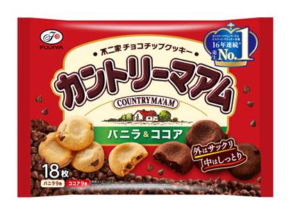 303381：不二家 カントリーマアム バニラ＆ココア 18枚 / Fujiya Country Ma’am Vanilla ＆ Cocoa cookies, 18 Count