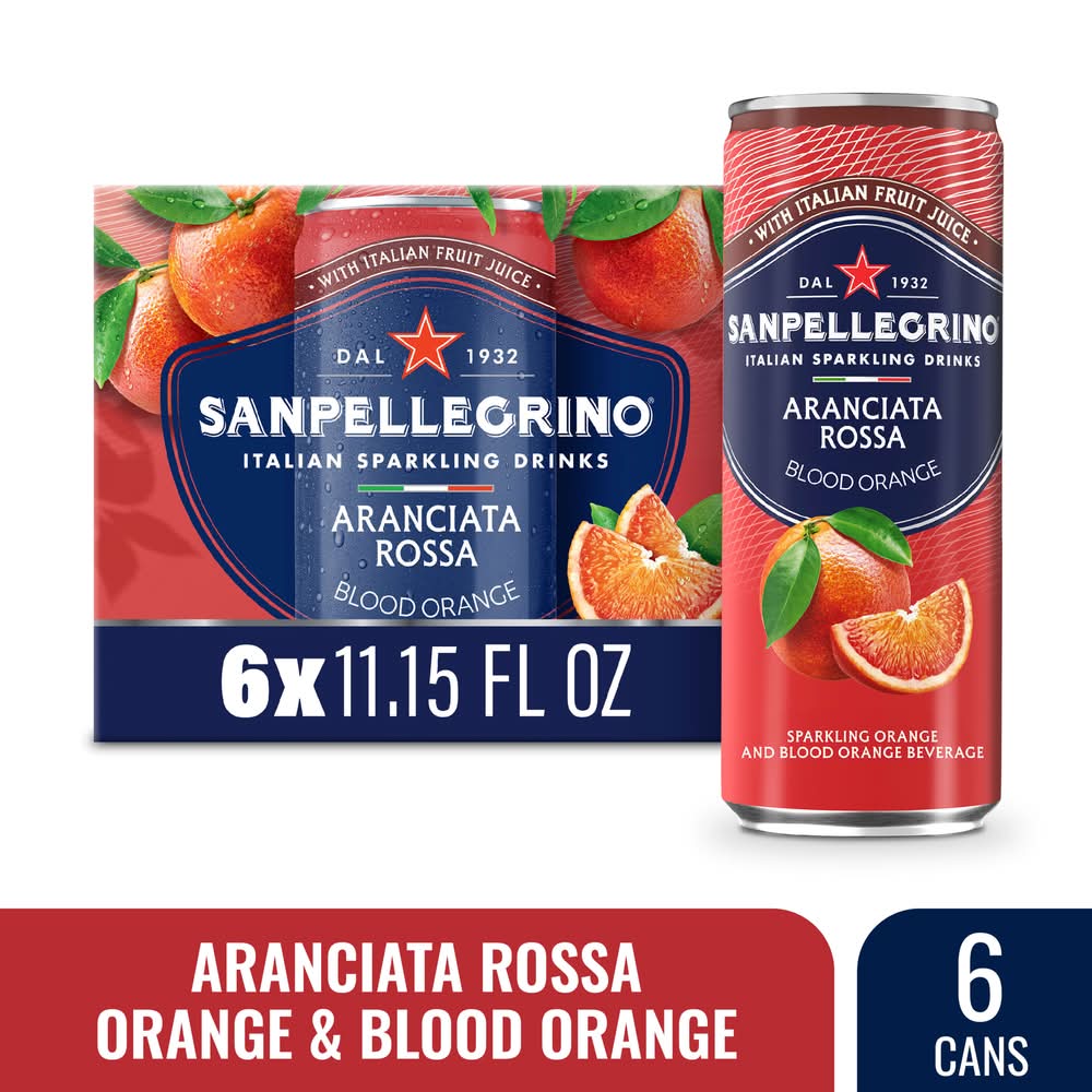 San Pellegrino Italian Sparkling Drinks, Aranciata Rossa (6 x 11.15 fl oz)