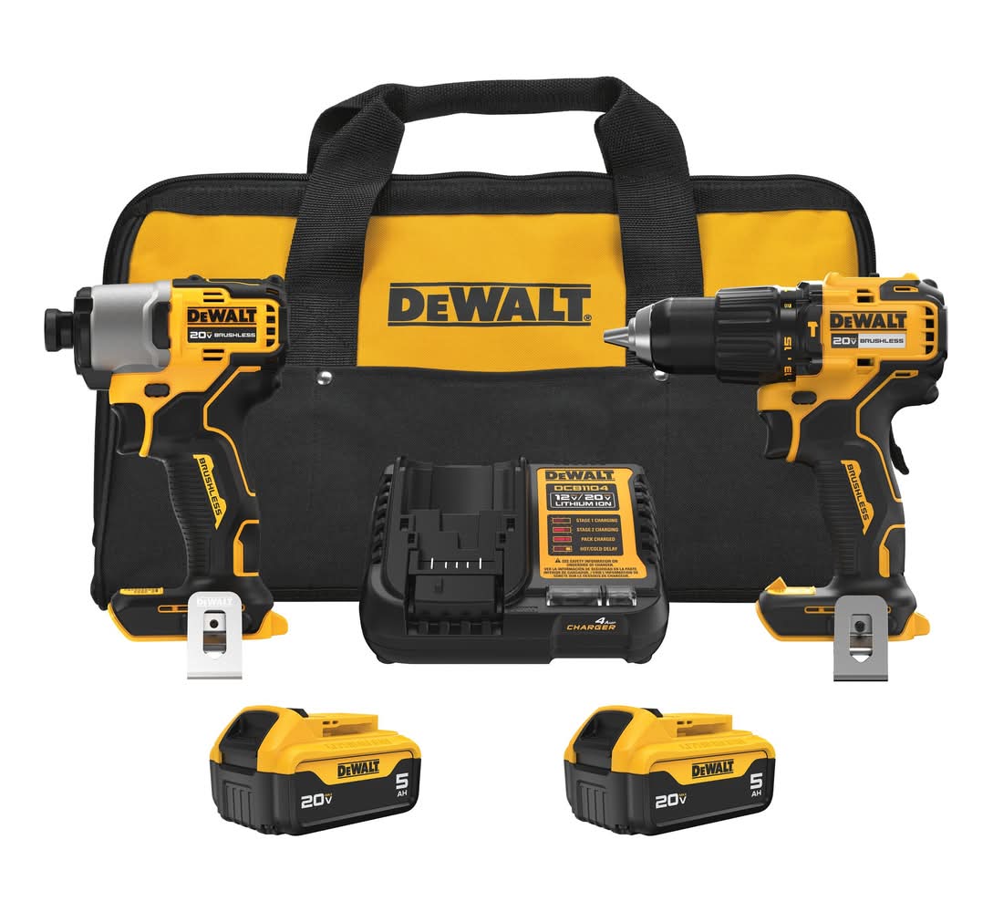DeWalt 20-volt max 2 -Tool Brushless Power Tool Combo Kit with Soft Case ( 2 -Batteries Included and Charger Included )
