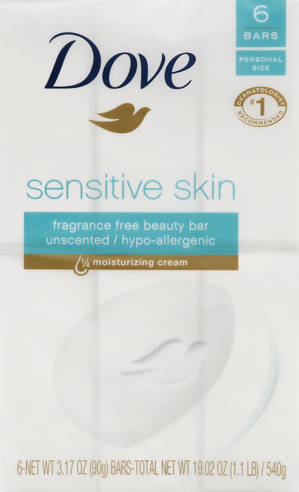 Dove Sensitive Skin Personal Size Beauty Bar (1.19 lbs)
