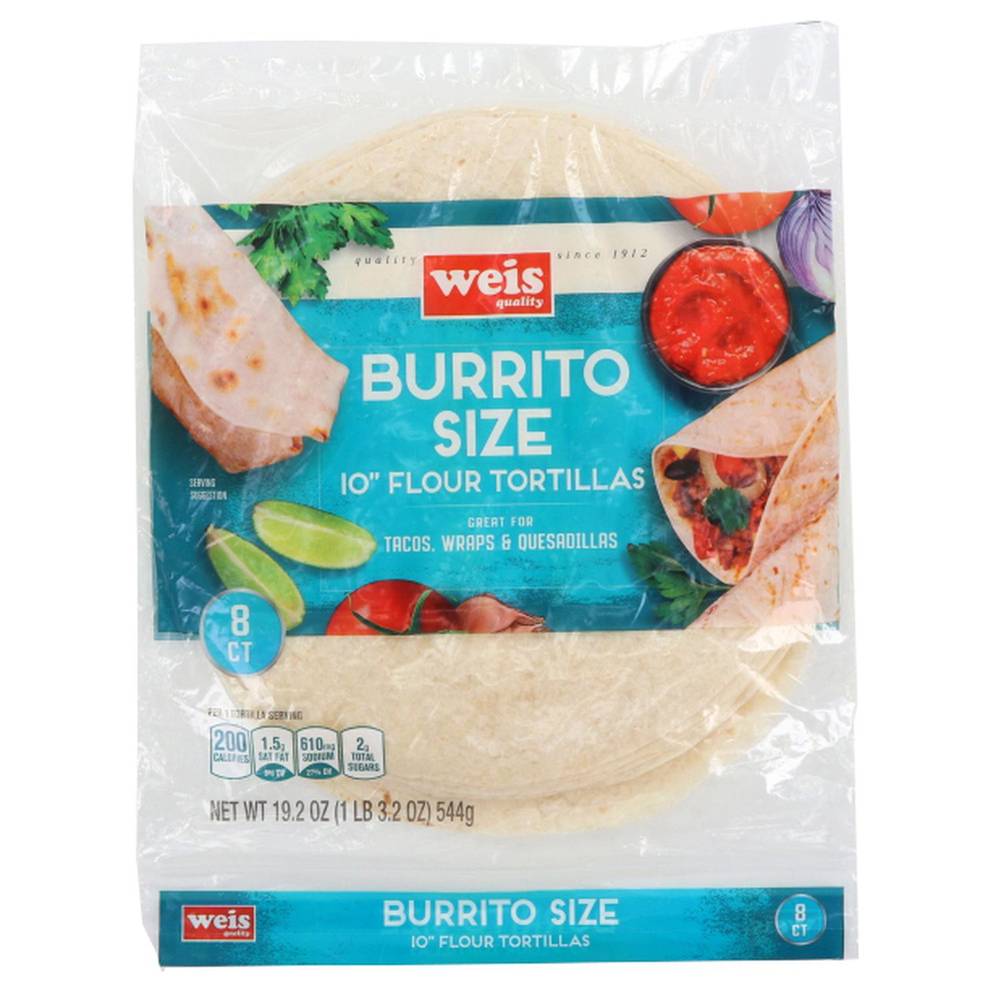 Weis Burrito Flour Tortillas, 10" (19.2 oz, 8 ct)