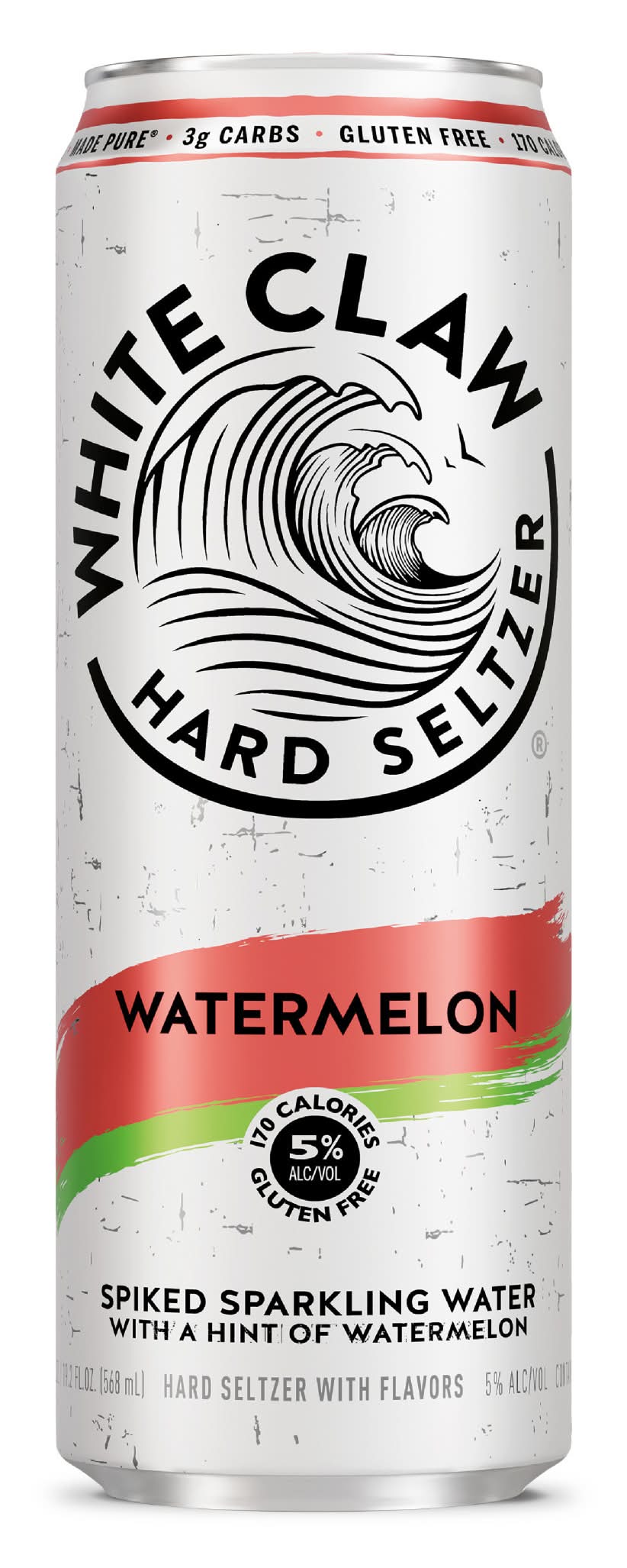 White Claw Spiked Sparkling Water Hard Seltzer, Watermelon (19.2 fl oz)