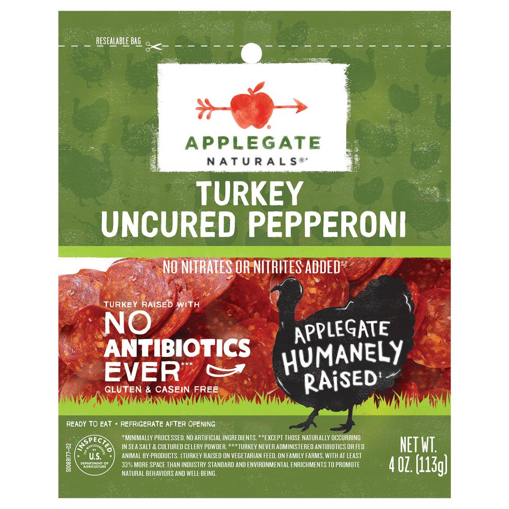Applegate Naturals Uncured Pepperoni, Turkey (4 oz)