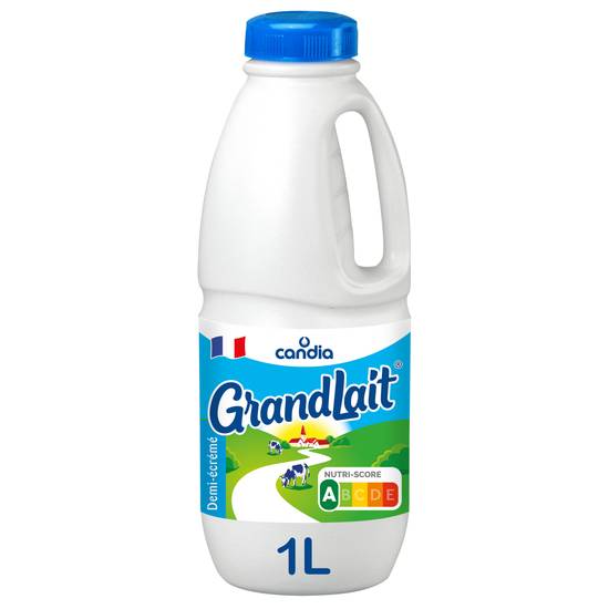 Lait demi-écrémé GrandLait Candia 1L