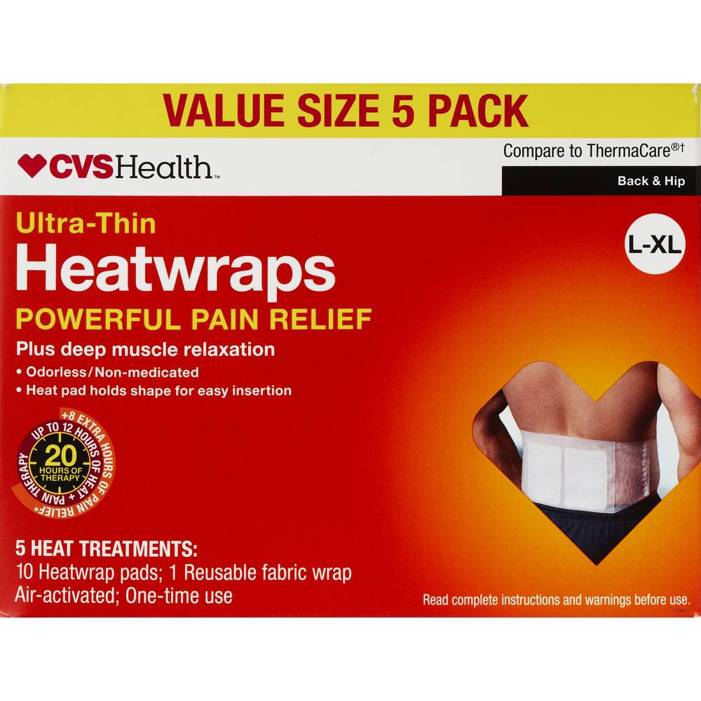 CVS Health Back & Hip Heatwraps, Large/X-Large, 5CT