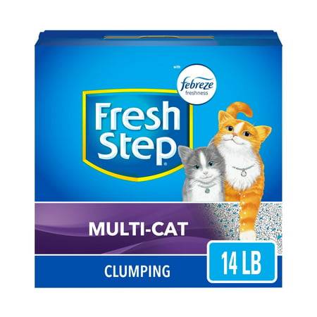 Fresh Step Multi-Cat Scented Litter with the Power of Febreze  Clumping Cat Litter  14 lbs