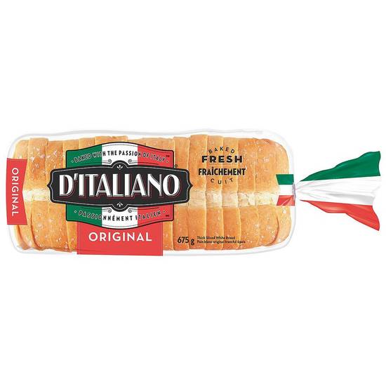 D'italiano pain blanc style italien tranché épais (675g) - original white bread (675 g)
