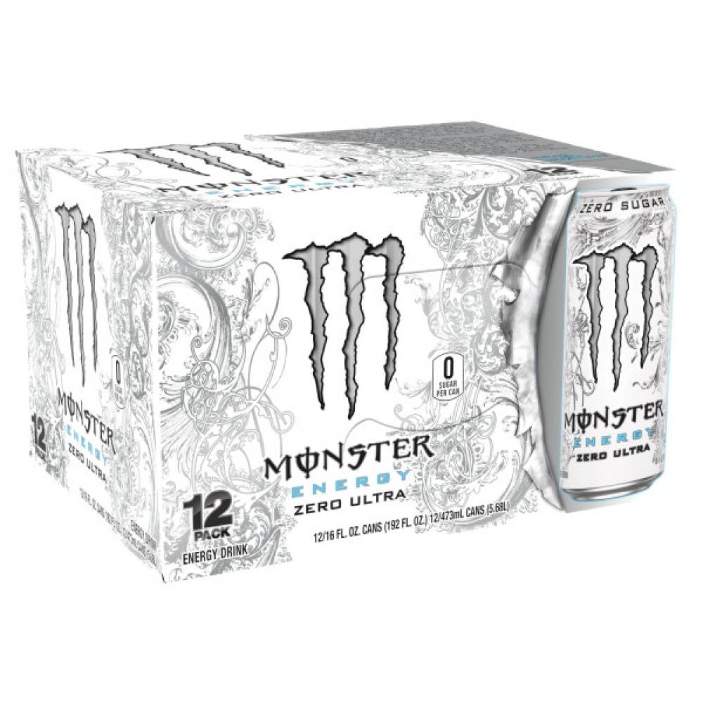 Monster Energy Zero Ultra Energy Drinks (12 x 16 fl oz)