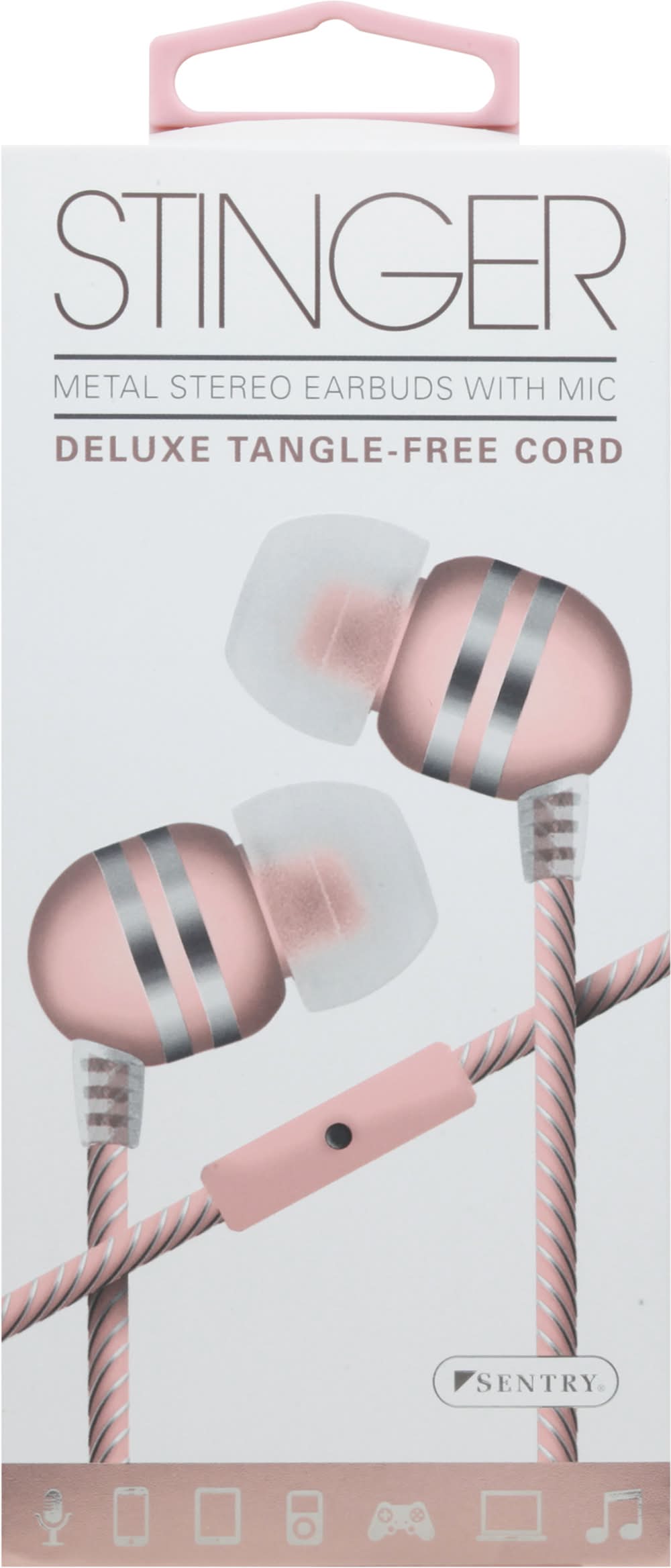 Sentry Stinger Metal Stereo Earbuds With Mic