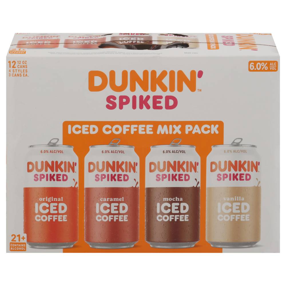 Dunkin' Spiked Iced Coffee Mix pack (12 pack, 355 ml) (assorted)