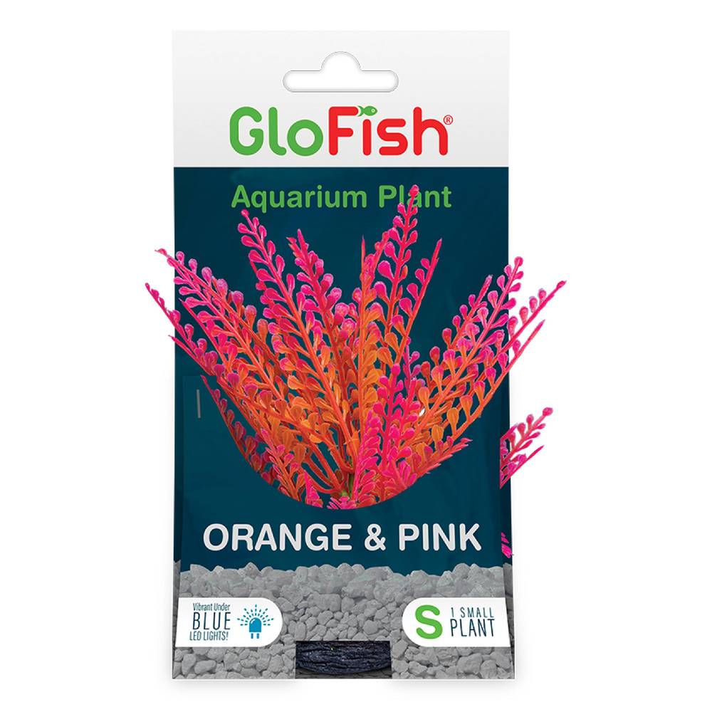 Glofish Artificial Two-Tone Aquarium Plant (small/orange-pink)