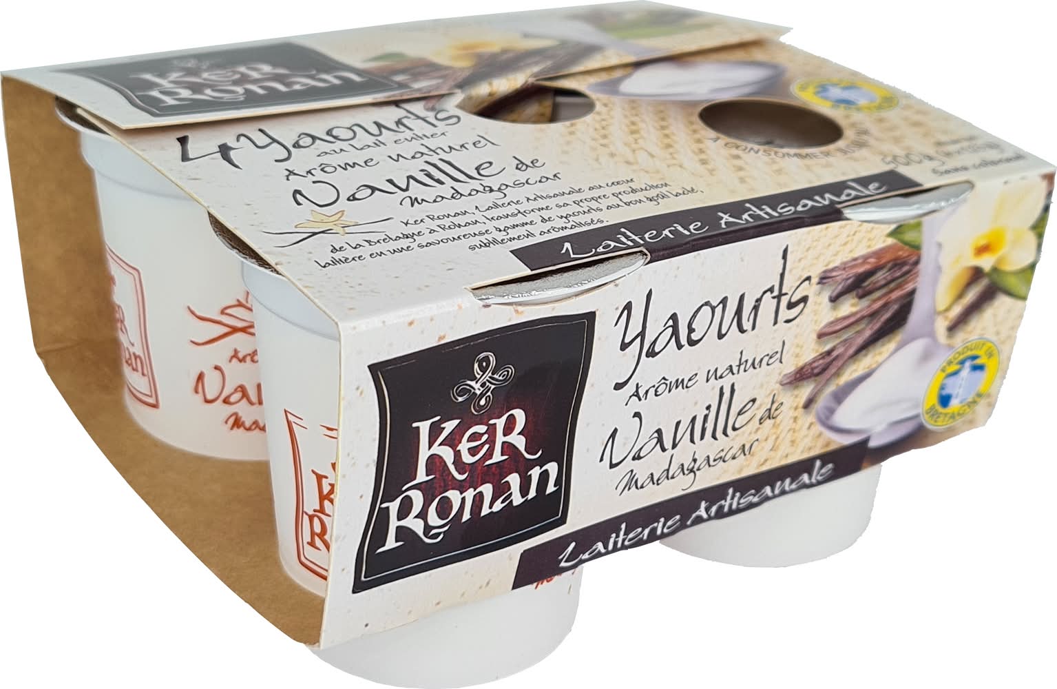 Ker Ronan - Yaourt au lait entier, arôme naturel de madagascar, vanille (4)