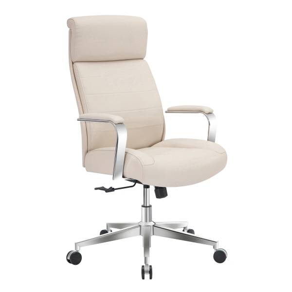 Realspace Modern Comfort Modee Vegan Leather High-Back Executive Office Chair, Off-White