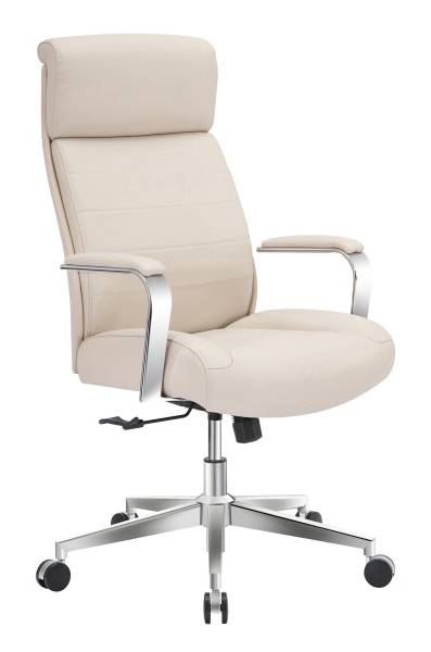 Realspace Modern Comfort Modee Vegan Leather High-Back Executive Office Chair, Off-White