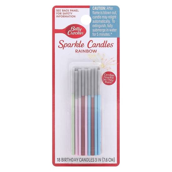 Betty Crocker Sparkle Rainbow Candles (18 ct)