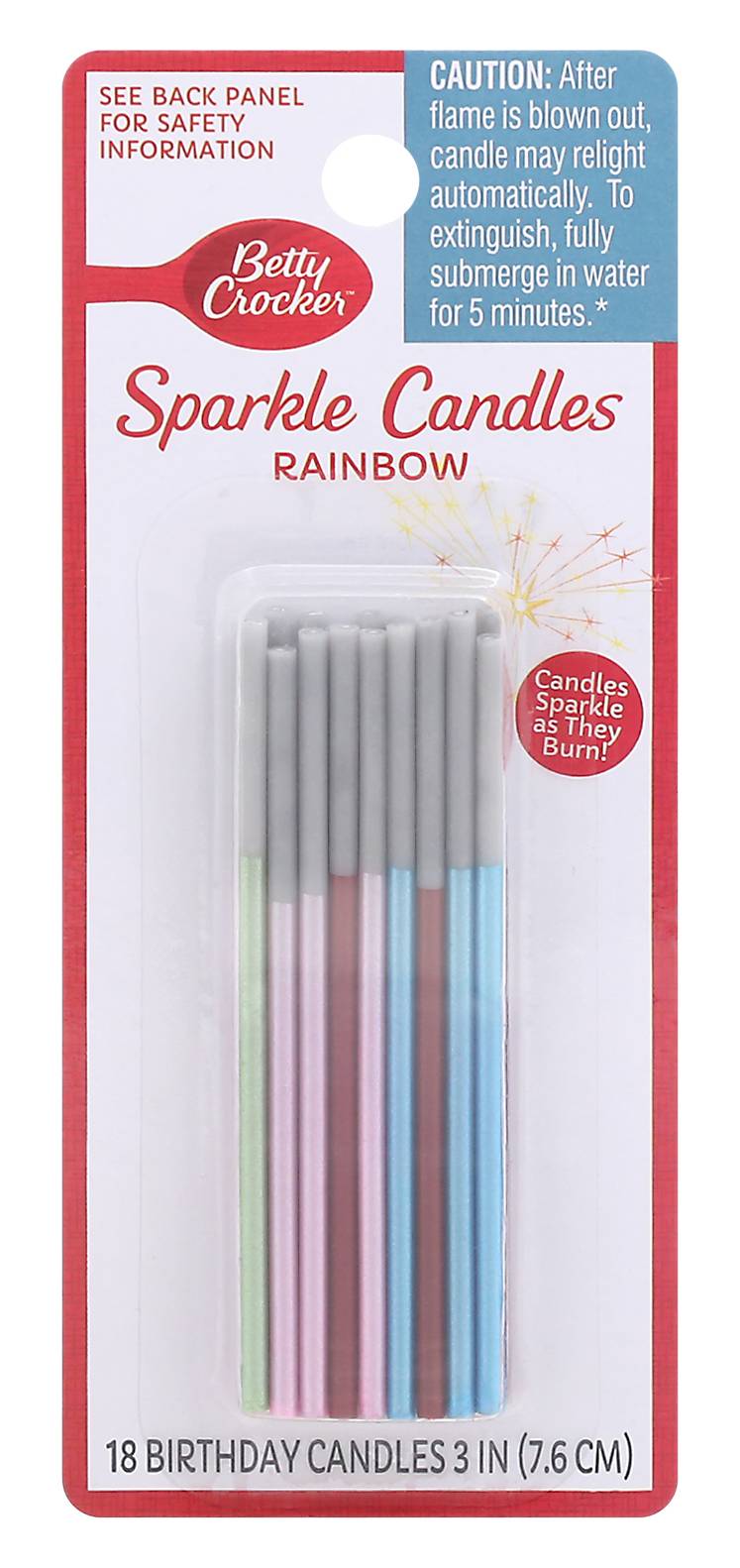 Betty Crocker Sparkle Rainbow Candles