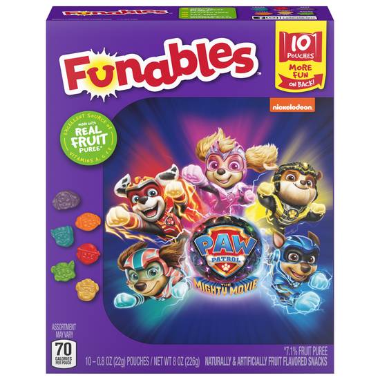 Funables Paw Patrol Real Fruit Snack Pouches (10 ct)