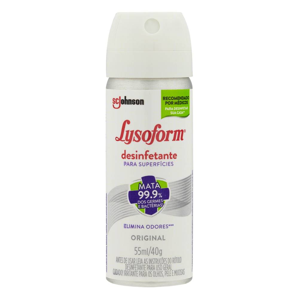 Lysoform desinfetante aerosol para superfícies original (55 ml)